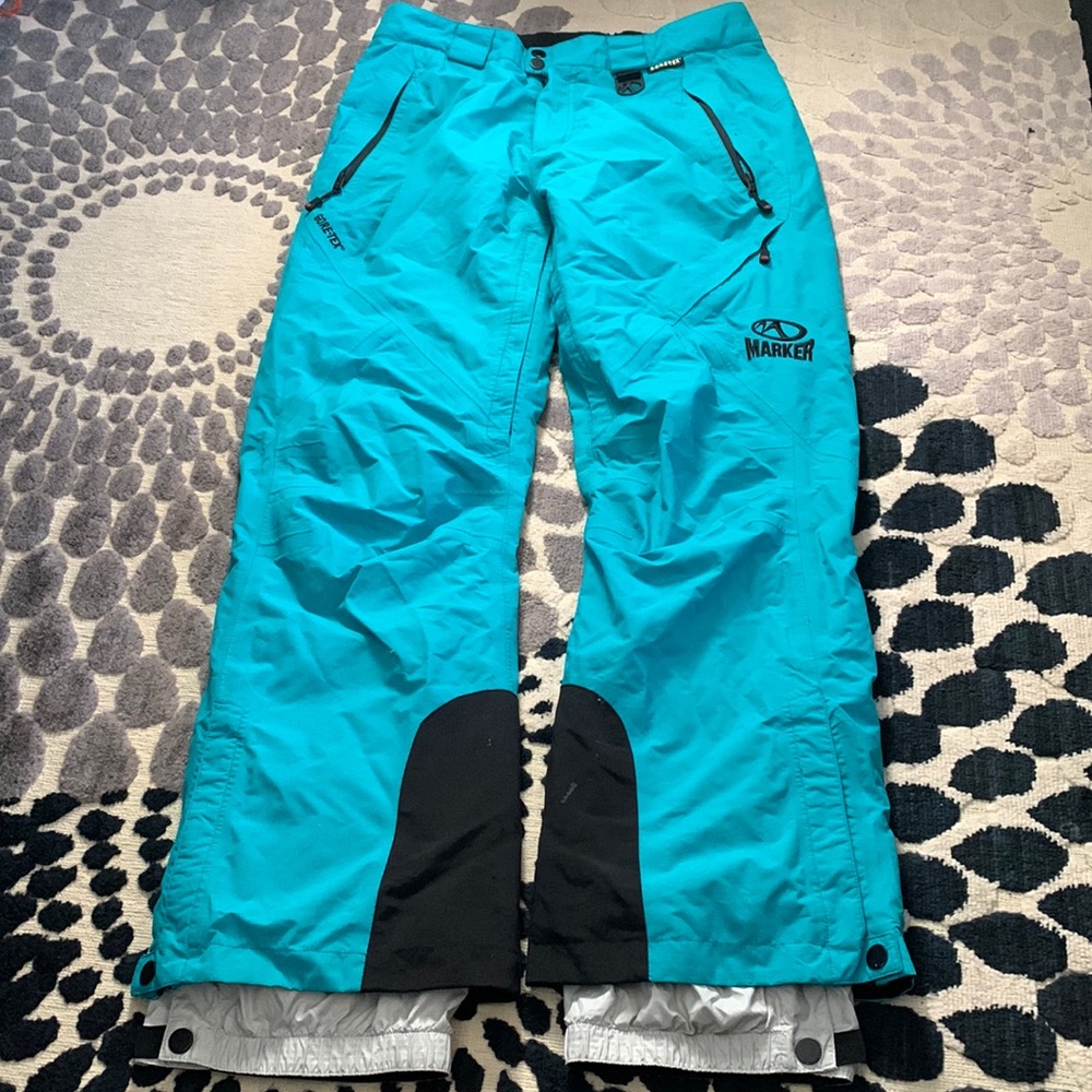 Marker Gore-Tex Recco Teal Blue Ski Pants Size 10 Women Insulated EUC